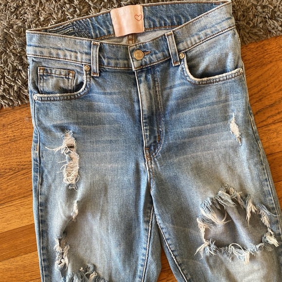 REVICE Distressed Denim Straight Leg Jeans Size 27 - Picture 2 of 12